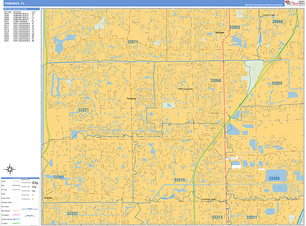 Tamarac, FL Zip Code Map