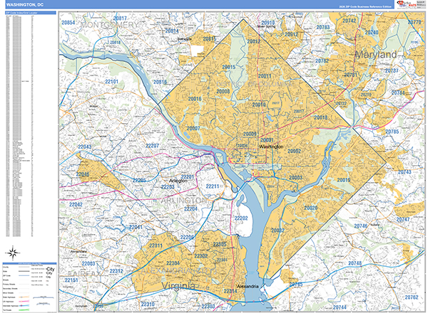 Washington, DC Zip Code Map