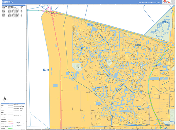 Weston, FL Zip Code Map