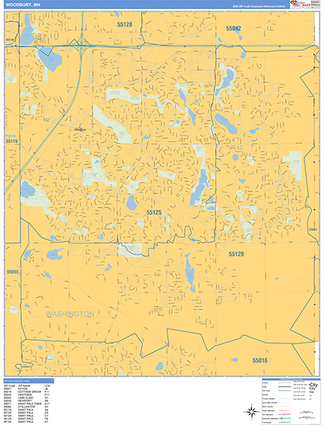 Woodbury, MN Zip Code Map