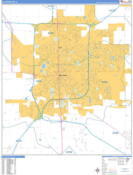Bloomington Wall Map