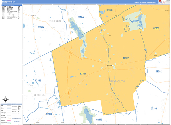 Brockton Wall Map