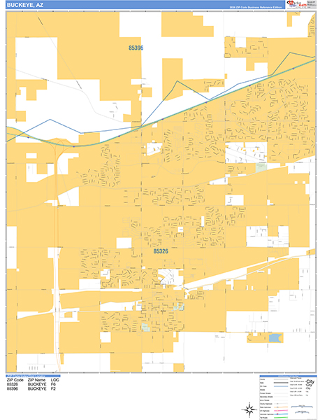 Buckeye Zip Code Wall Map