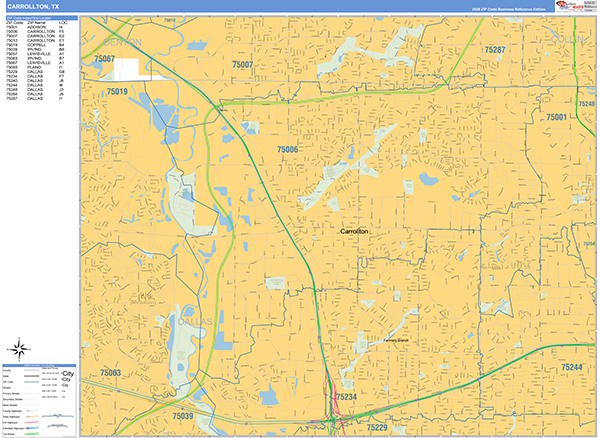 Carrollton Wall Map