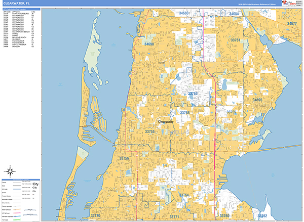 Clearwater Wall Map