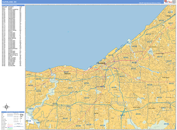 Cleveland Wall Map