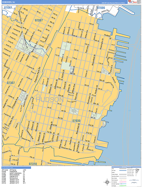 Hoboken Wall Map