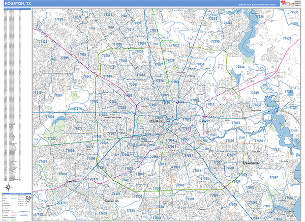 Houston Wall Map
