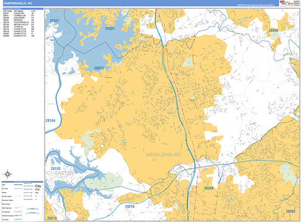 Huntersville Wall Map