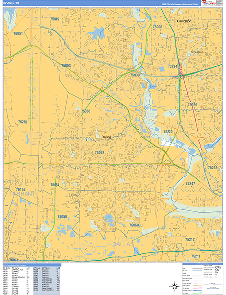 Irving Wall Map