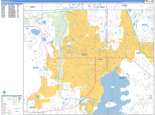 Kissimmee Wall Map