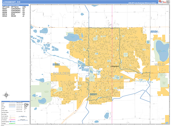 Longmont Zip Code Wall Map