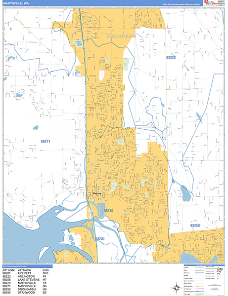 Marysville Zip Code Wall Map