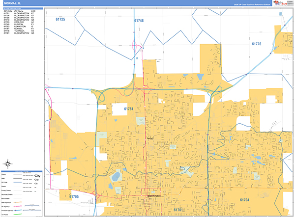 Normal Zip Code Wall Map