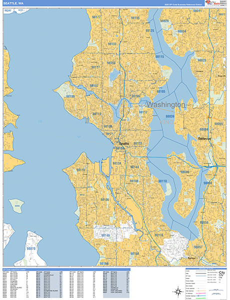 Seattle Wall Map