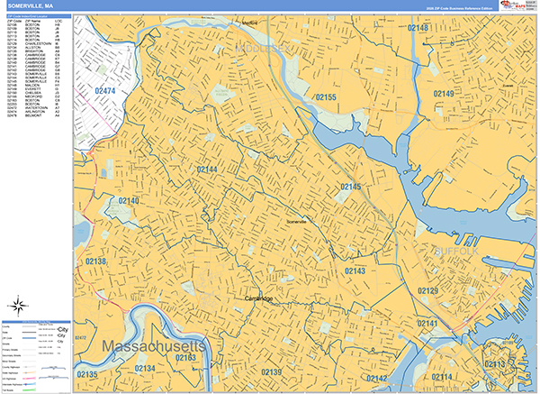Somerville Wall Map