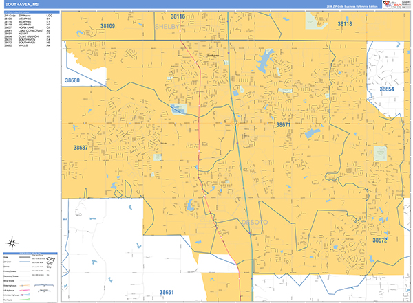 Southaven Wall Map