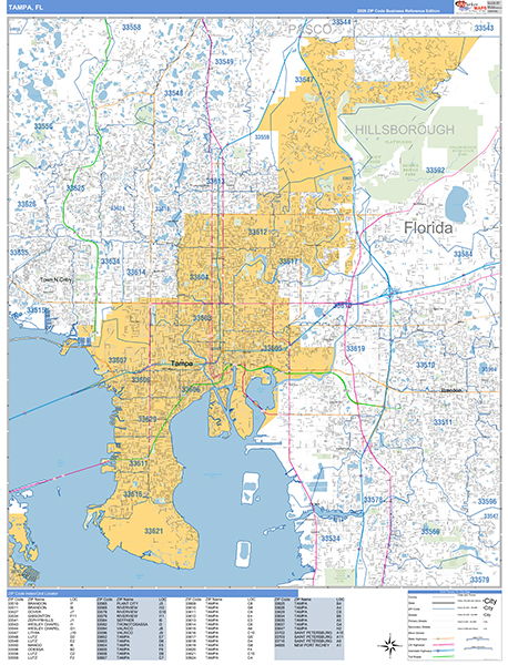 Tampa Wall Map
