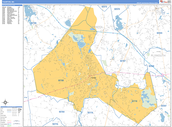 Taunton Wall Map