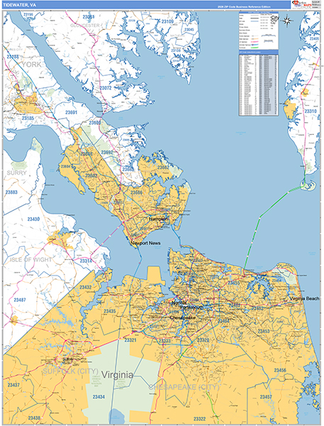 Tidewater Wall Map