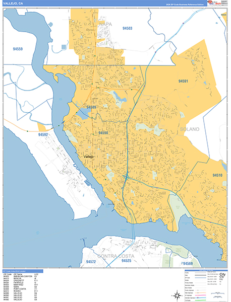 Vallejo Wall Map