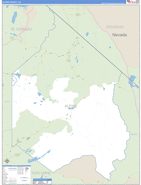 Alpine County, CA Map Basic Style