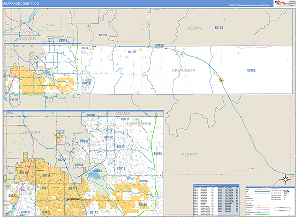 Arapahoe County, CO Zip Code Map
