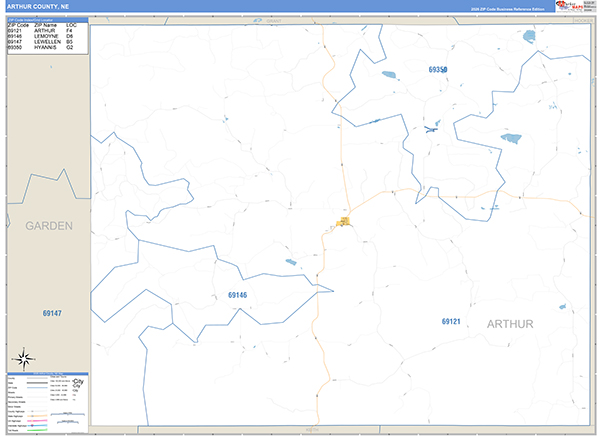 Arthur County, NE Zip Code Map
