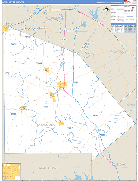 Atascosa County, TX Zip Code Map