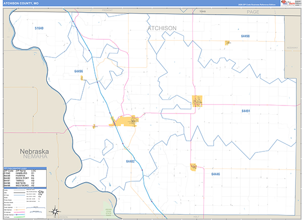 Atchison County, MO Map Basic Style