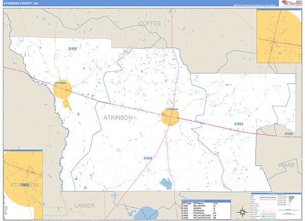 Atkinson County, GA Zip Code Map