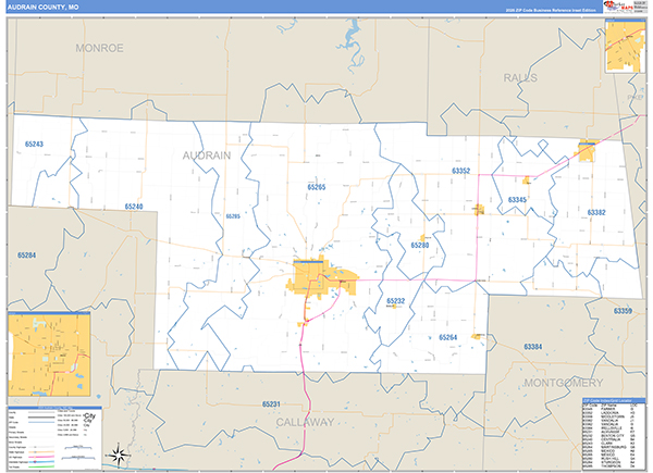 Audrain County, MO Map Basic Style
