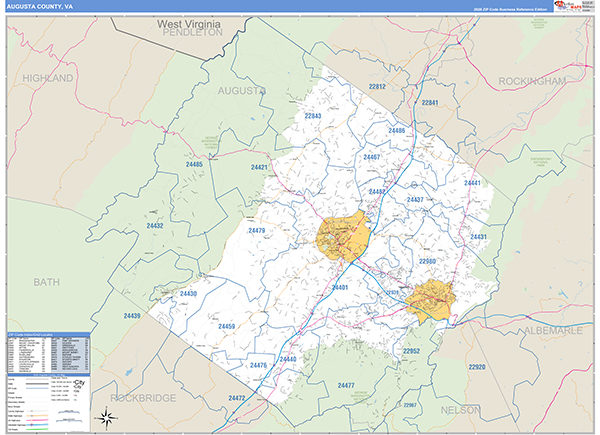 Augusta County, VA Zip Code Map