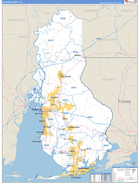 Baldwin County, AL Zip Code Map