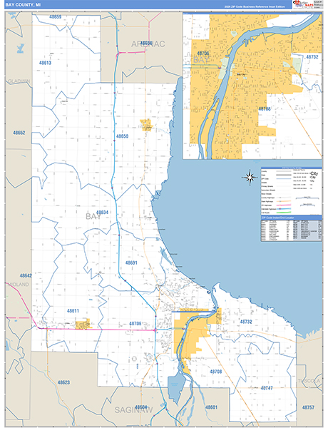 Bay County, MI Zip Code Map