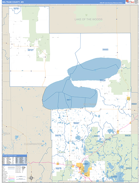 Beltrami County, MN Zip Code Map
