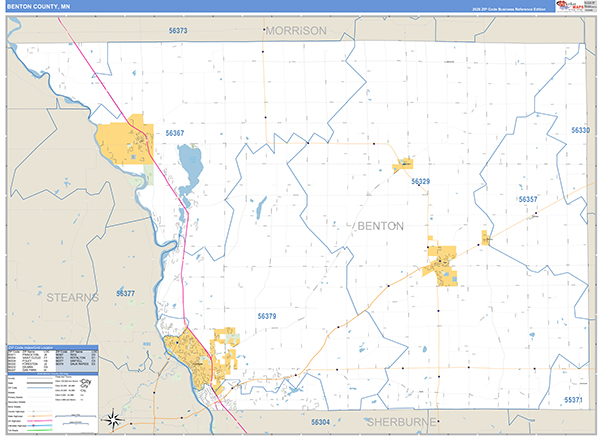 Benton County, MN Zip Code Map