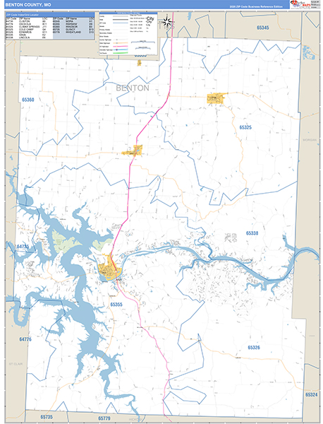 Benton County, MO Map Basic Style
