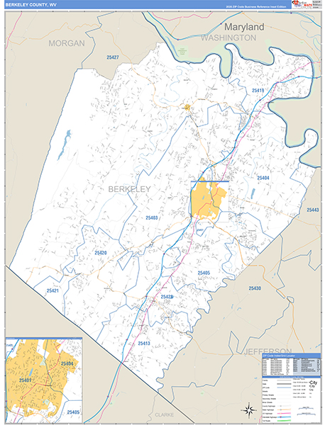 Berkeley County, WV Zip Code Map