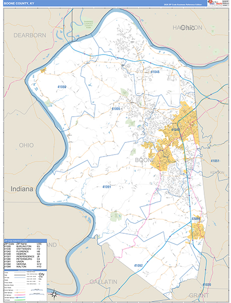 Boone County, KY Zip Code Map