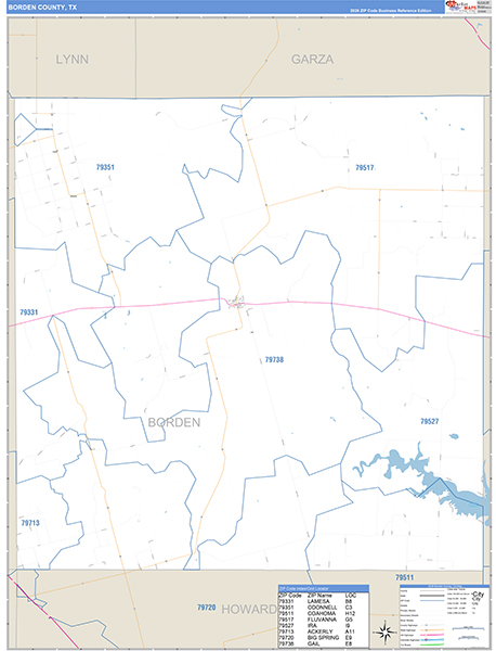 Borden County, TX Zip Code Map
