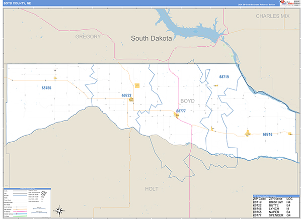 Boyd County, NE Zip Code Map
