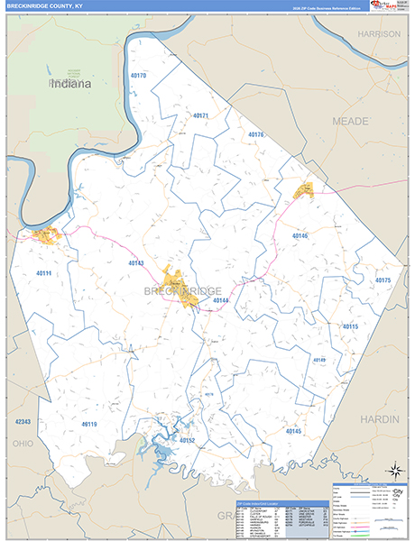 Breckinridge County, KY Zip Code Map