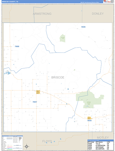 Briscoe County, TX Zip Code Map