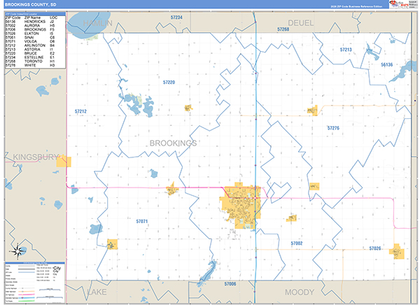 Brookings County, SD Zip Code Map