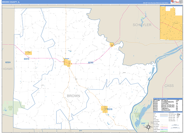 Brown County, IL Zip Code Map