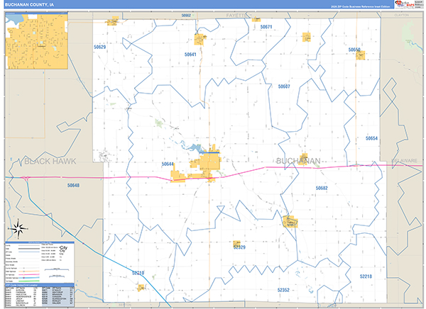 Buchanan County, IA Zip Code Map