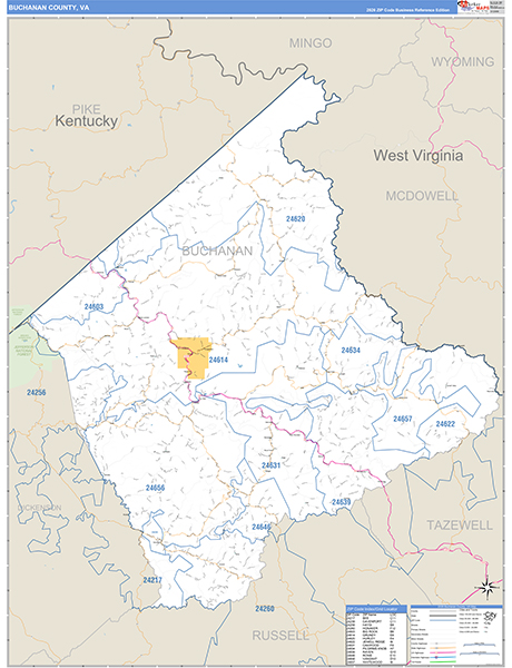 Buchanan County, VA Zip Code Map