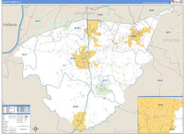Bullitt County, KY Zip Code Map