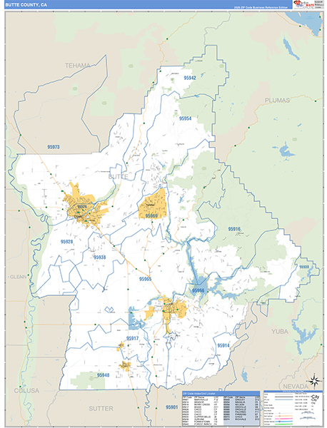 Butte County, CA Map Basic Style